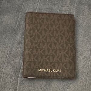 Michael Kors Signature Brown Pass Port Holder